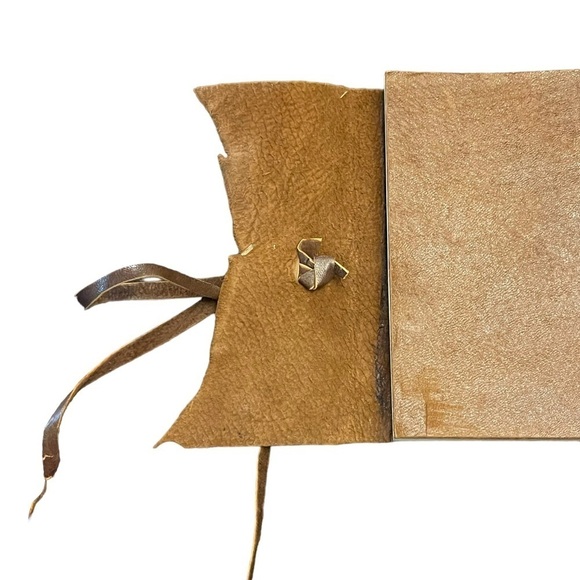 SMALL Handmade Leather Bound Booklet Journal Tablet - Picture 5 of 13